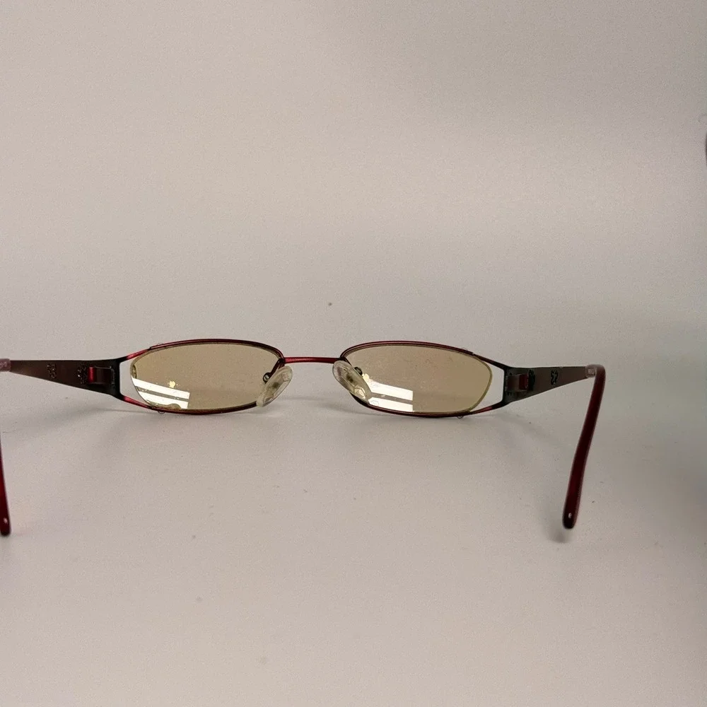 Menizzi M1092 Col.03 Burgundy Bronze Metal Oval Eyeglass Frames 46-18-130